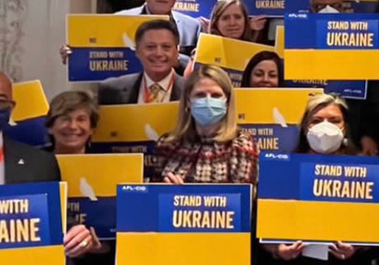 Dues Well Spent: Union Cartel Botches ‘Stand With Ukraine’ Insulting Photo Op
